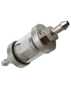 NCY Glass In-line Fuel Filter - Chrome finish