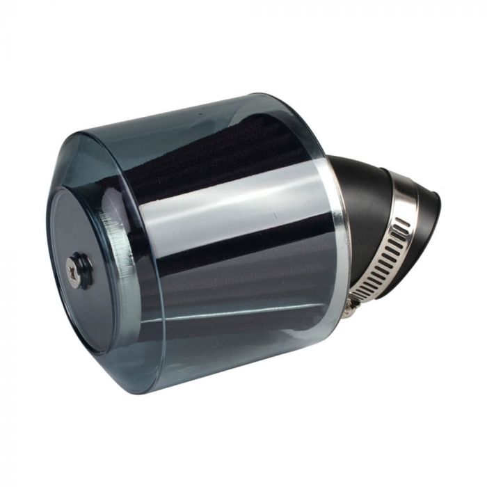 Air Filter w/shield - 38mm, 45 degree angle - Gray